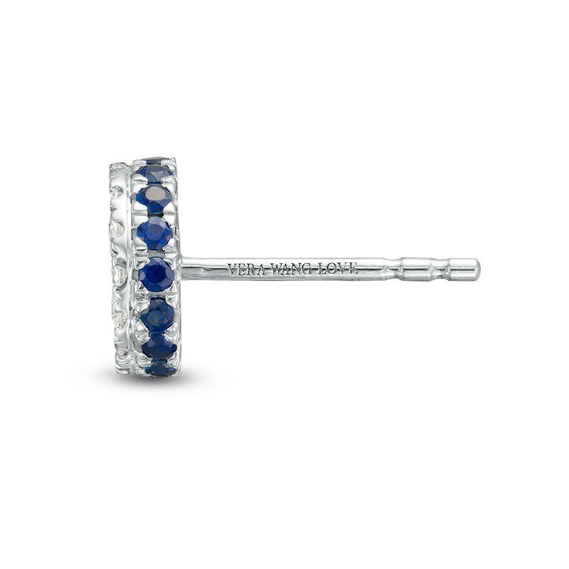 Vera Wang Love Collection 0.37 CT. T.W. Composite Diamond and Blue Sapphire Stud Earrings in Sterling Silver
