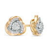 Thumbnail Image 0 of 0.29 CT. T.W. Diamond Love Knot Stud Earrings in 10K Gold