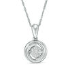 Thumbnail Image 0 of 0.065 CT. T.W. Diamond Swirl Pendant in Sterling Silver