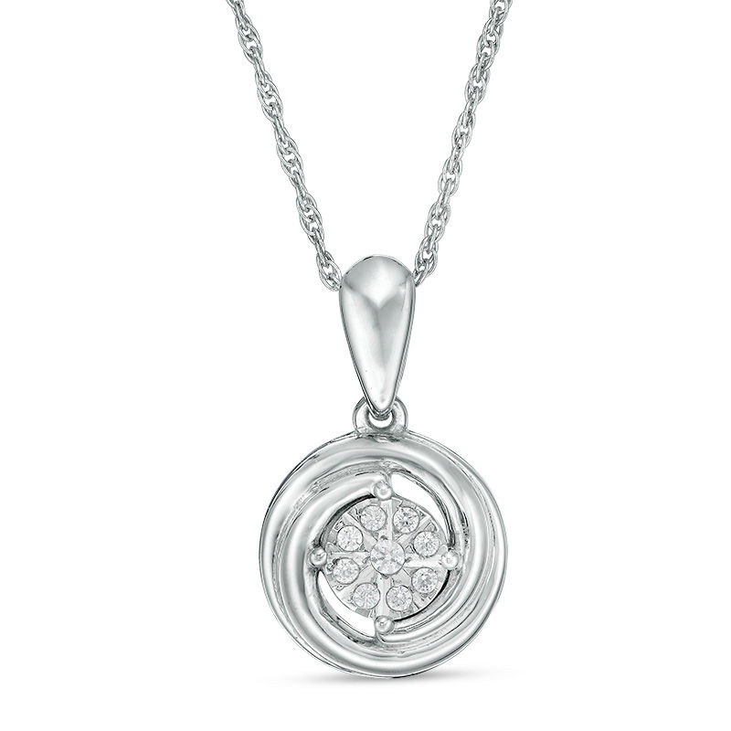 0.065 CT. T.W. Diamond Swirl Pendant in Sterling Silver|Peoples Jewellers