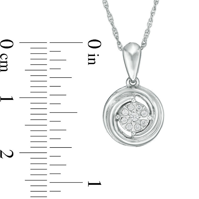 0.065 CT. T.W. Diamond Swirl Pendant in Sterling Silver