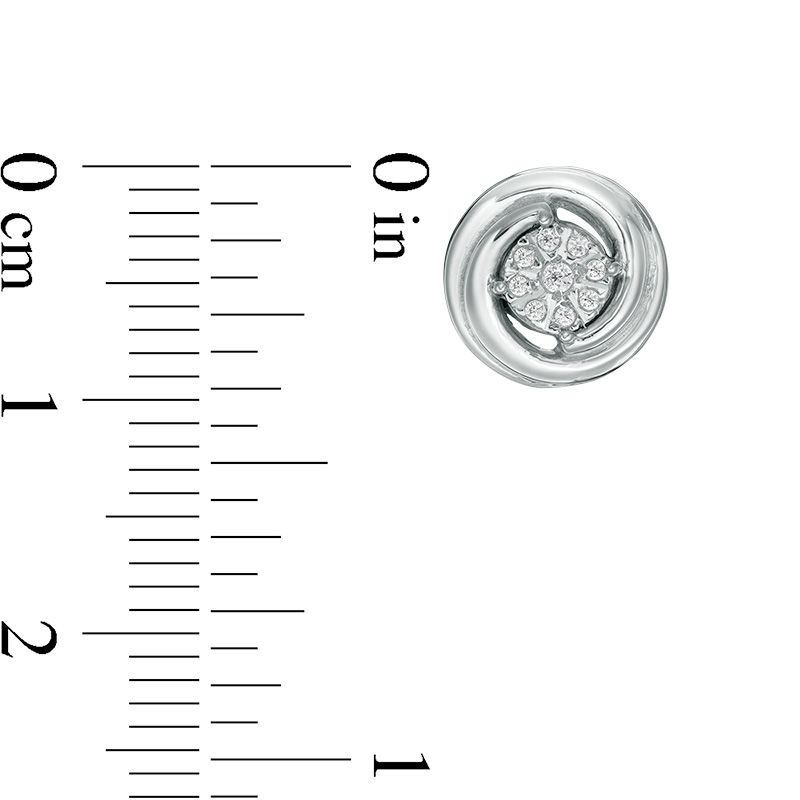 Main Image 2 of 0.085 CT. T.W. Diamond Swirl Stud Earrings in Sterling Silver