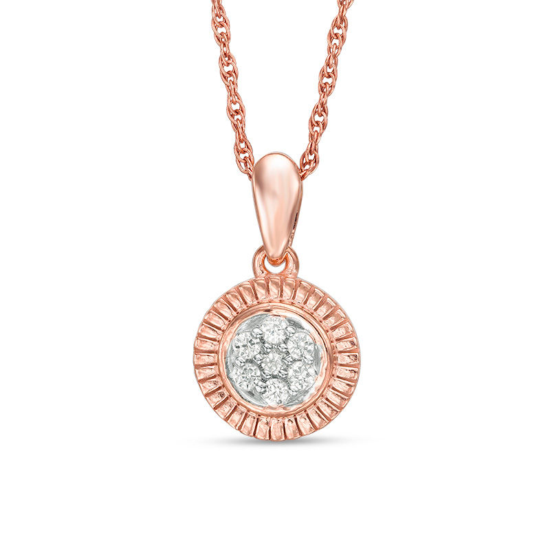 0.065 CT. T.W. Multi-Diamond Frame Pendant in 10K Rose Gold|Peoples Jewellers