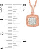 Thumbnail Image 1 of 0.065 CT. T.W. Multi-Diamond Square Pendant in 10K Rose Gold