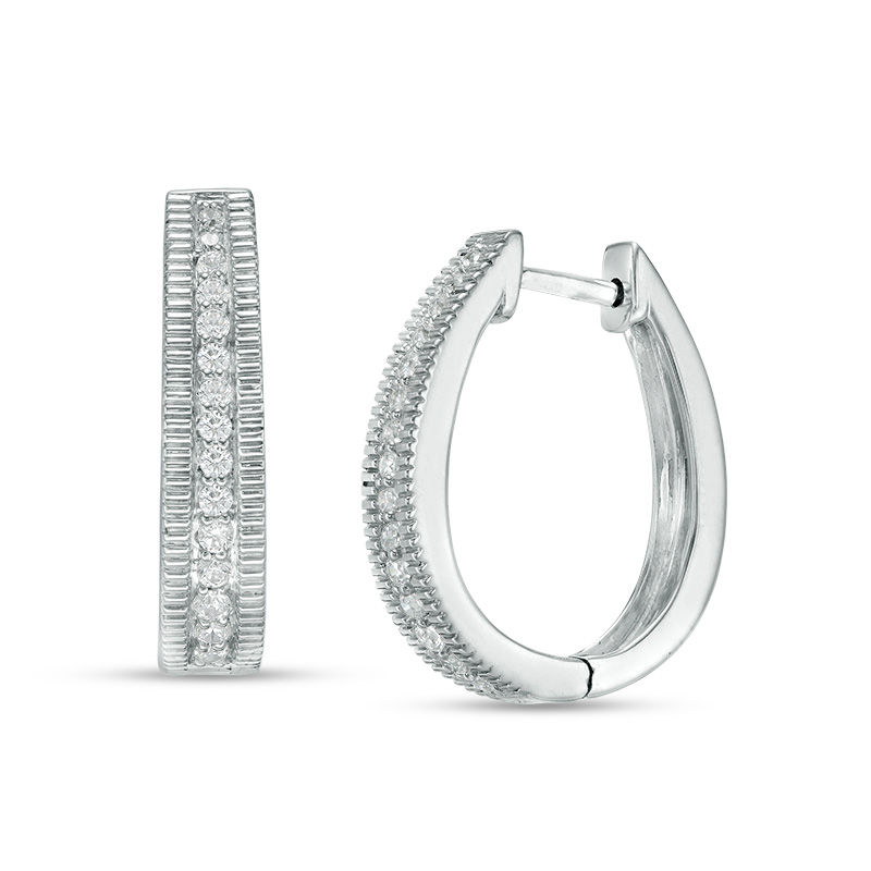 0.23 CT. T.W. Diamond Hoop Earrings in Sterling Silver