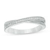 Thumbnail Image 0 of 0.117 CT. T.W. Diamond Crossover Band in Sterling Silver