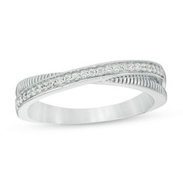 0.117 CT. T.W. Diamond Crossover Band in Sterling Silver
