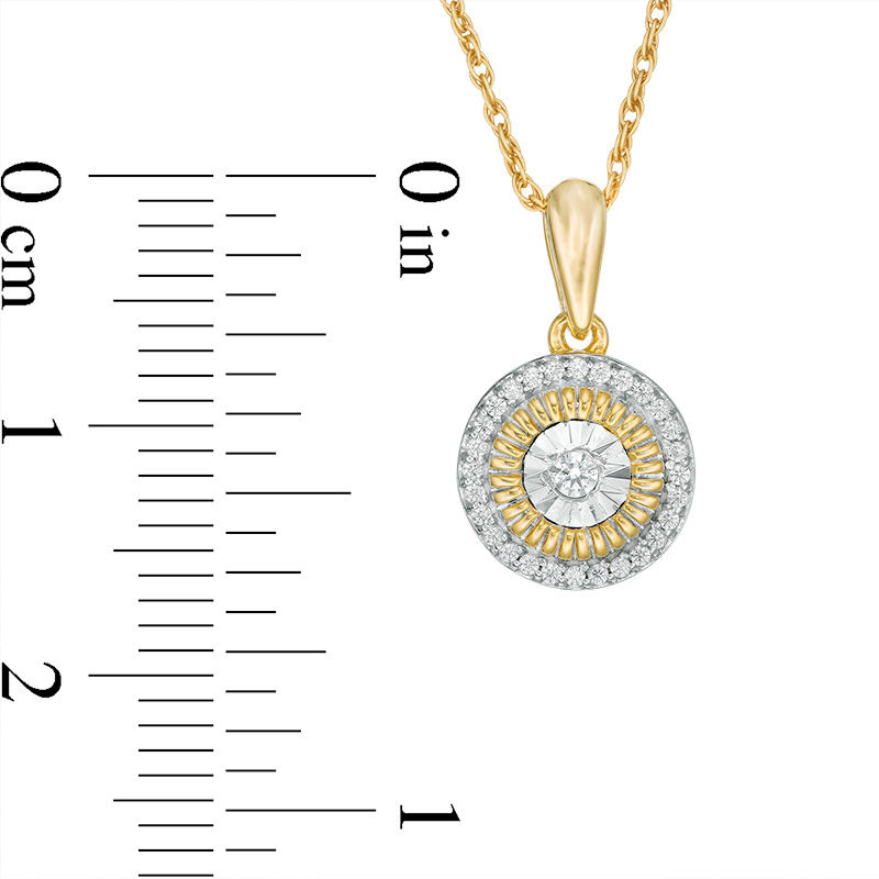 Main Image 2 of 0.086 CT. T.W. Diamond Frame Pendant in 10K Gold