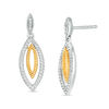 Thumbnail Image 1 of 0.23 CT. T.W. Diamond Double Marquise Drop Earrings in Sterling Silver and 10K Gold