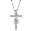 0.085 CT. T.W. Diamond Infinity Cross Pendant in Sterling Silver