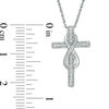 Thumbnail Image 2 of 0.085 CT. T.W. Diamond Infinity Cross Pendant in Sterling Silver