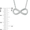 Thumbnail Image 2 of 0.04 CT. T.W. Diamond Sideways Infinity Necklace in Sterling Silver - 17.5"