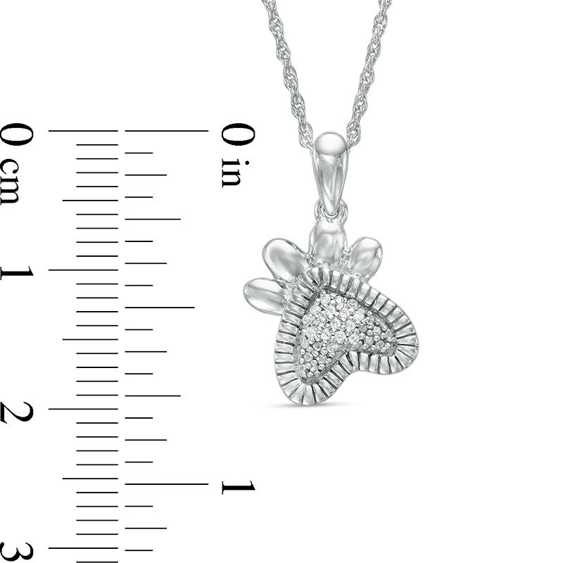 Diamond paw print clearance pendant