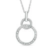 Thumbnail Image 0 of 0.04 CT. T.W. Diamond Interlocking Circles Pendant in Sterling Silver