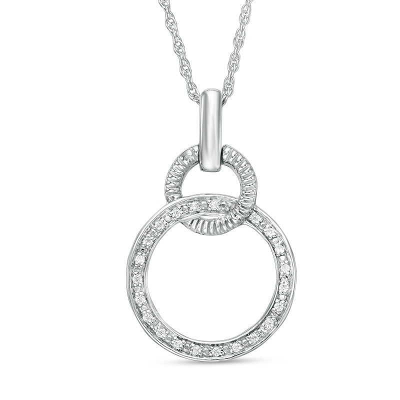 0.04 CT. T.W. Diamond Interlocking Circles Pendant in Sterling Silver|Peoples Jewellers