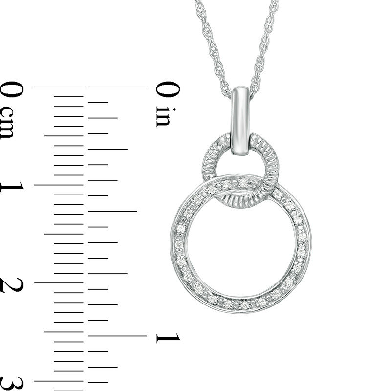 0.04 CT. T.W. Diamond Interlocking Circles Pendant in Sterling Silver