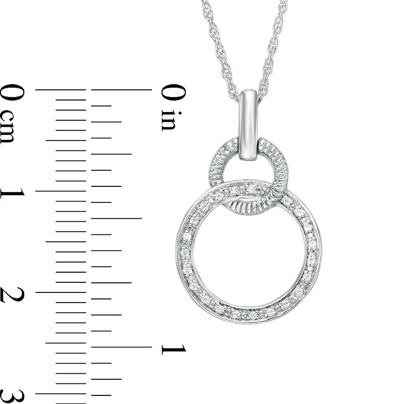 0.04 CT. T.W. Diamond Interlocking Circles Pendant in Sterling Silver|Peoples Jewellers