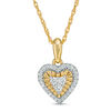 Thumbnail Image 0 of 0.147 CT. T.W. Diamond Heart Frame Pendant in 10K Gold