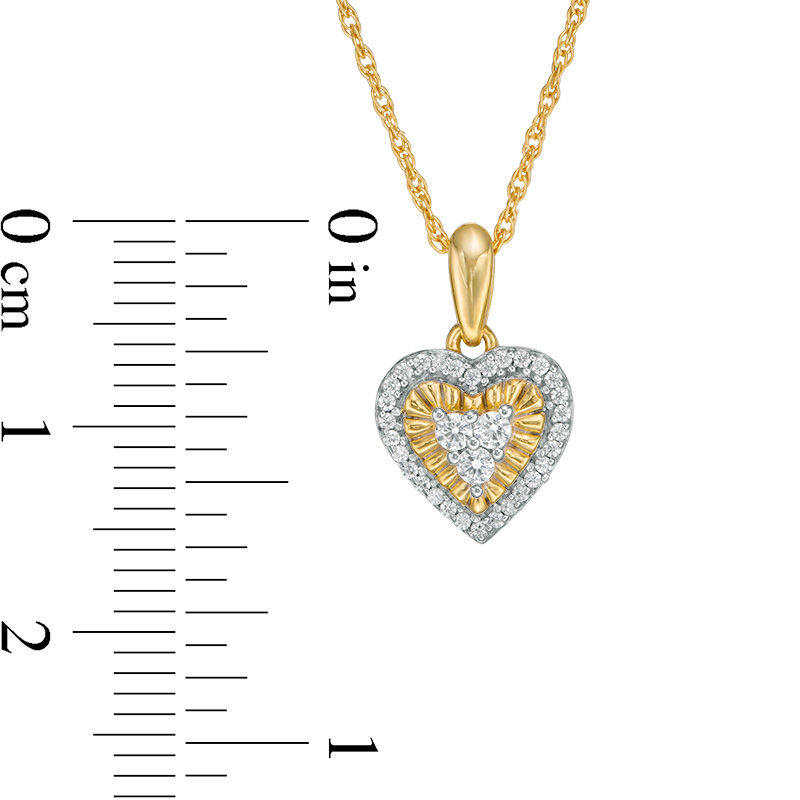 0.147 CT. T.W. Diamond Heart Frame Pendant in 10K Gold