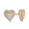 Thumbnail Image 0 of 0.146 CT. T.W. Diamond Heart Frame Stud Earrings in 10K Gold