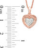 0.066 CT. T.W. Composite Diamond Textured Heart Pendant in 10K Rose Gold