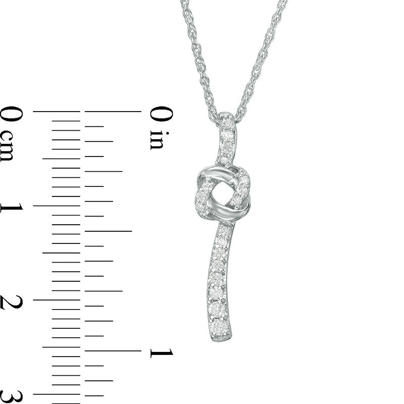 0.145 CT. T.W. Diamond Love Knot Pendant in Sterling Silver