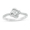 Thumbnail Image 0 of 0.145 CT. T.W. Quad Diamond Love Knot Promise Ring in Sterling Silver