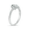 Thumbnail Image 1 of 0.145 CT. T.W. Quad Diamond Love Knot Promise Ring in Sterling Silver