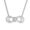 Thumbnail Image 1 of 0.147 CT. T.W. Diamond Love Knot Double Sideways Infinity Necklace in Sterling Silver
