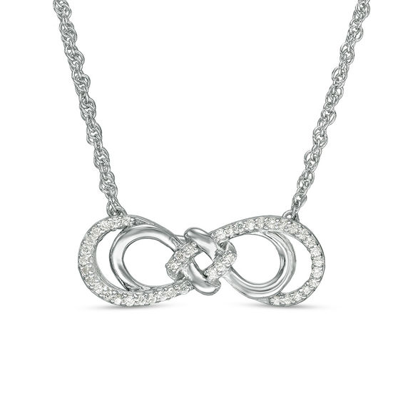 Round-Cut Diamond Infinity Necklace 1/10 ct tw Sterling Silver 18” | Kay  Outlet