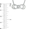 0.147 CT. T.W. Diamond Love Knot Double Sideways Infinity Necklace in Sterling Silver