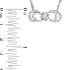 Thumbnail Image 2 of 0.147 CT. T.W. Diamond Love Knot Double Sideways Infinity Necklace in Sterling Silver
