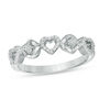 Thumbnail Image 0 of 0.065 CT. T.W. Diamond Alternating Love Knot and Hearts Ring in Sterling Silver