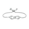 Thumbnail Image 0 of 0.18 CT. T.W. Diamond Love Knot Double Infinity Bolo Bracelet in Sterling Silver - 9.5"