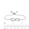 Thumbnail Image 1 of 0.18 CT. T.W. Diamond Love Knot Double Infinity Bolo Bracelet in Sterling Silver - 9.5"