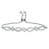 Thumbnail Image 0 of 0.145 CT. T.W. Diamond Love Knot Bolo Bracelet in Sterling Silver - 9.5"