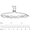Thumbnail Image 1 of 0.145 CT. T.W. Diamond Love Knot Bolo Bracelet in Sterling Silver - 9.5"