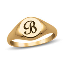 Ladies' Script Initial Signet Ring (1 Initial)
