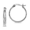 Thumbnail Image 0 of 2.5 x 22.0mm Textured Hoop Earrings in Sterling Silver