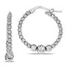 Thumbnail Image 1 of 27.0mm Diamond-Cut Graduated Beaded Hoop Earrings in Sterling Silver