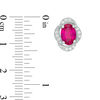 Thumbnail Image 2 of Oval Lab-Created Ruby and White Sapphire Swirl Frame Stud Earrings in Sterling Silver