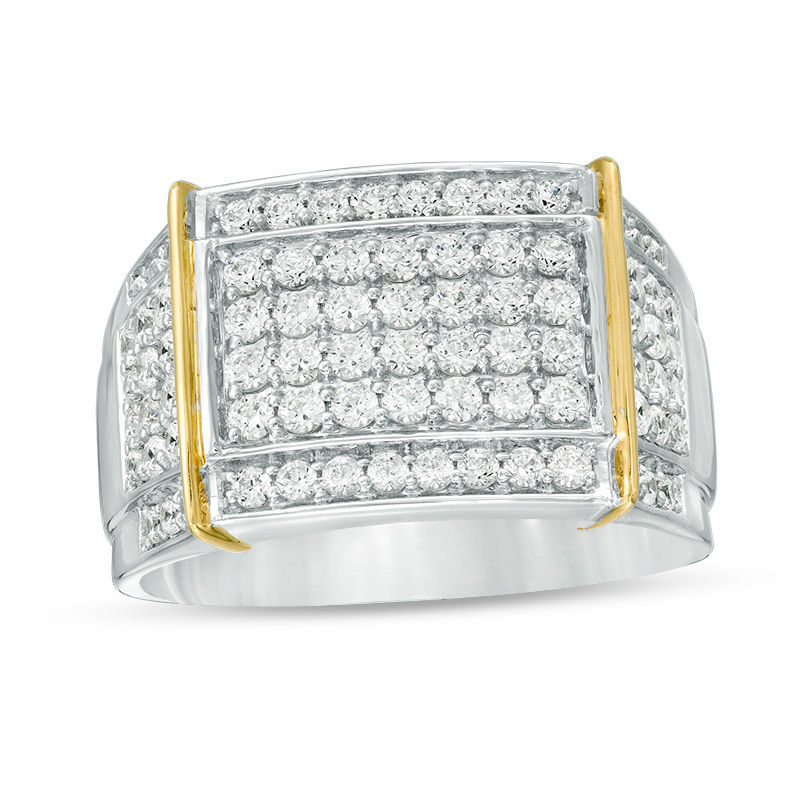 Men's 1.50 CT. T.W. Composite Diamond Collar Ring in 10K Two-Tone Gold