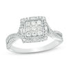 Thumbnail Image 0 of 0.45 CT. T.W. Multi-Diamond Square Frame Twist Ring in 10K White Gold