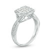 Thumbnail Image 1 of 0.45 CT. T.W. Multi-Diamond Square Frame Twist Ring in 10K White Gold