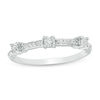 Thumbnail Image 1 of 0.04 CT. T.W. Diamond Three Stone Station Band in Sterling Silver