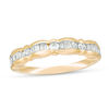 Thumbnail Image 0 of 0.29 CT. T.W. Baguette and Round Diamond Scallop Wedding Band in 10K Gold