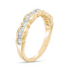 Thumbnail Image 1 of 0.29 CT. T.W. Baguette and Round Diamond Scallop Wedding Band in 10K Gold