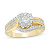 Thumbnail Image 1 of 0.69 CT. T.W. Diamond Frame Bypass Engagement Ring in 10K Gold