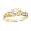 Thumbnail Image 0 of 0.45 CT. T.W. Diamond Frame Twist Engagement Ring in 10K Gold