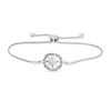 Thumbnail Image 1 of 0.04 CT. T.W. Diamond Compass "Home" Message Bolo Bracelet in Sterling Silver - 9.5"